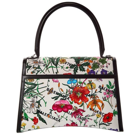 Gucci X Balenciaga Hourglass Canvas & Leather Shoulder Bag, White - Picture 2 of 4